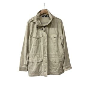 Lands End Coat Women’s Khaki Field Anorak Jacket Utility 18 XL